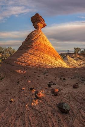 Moqui Marbles and The Cowboy Hat The Cowboy Hat rock formation in Vermilion Cliffs NM, Arizona